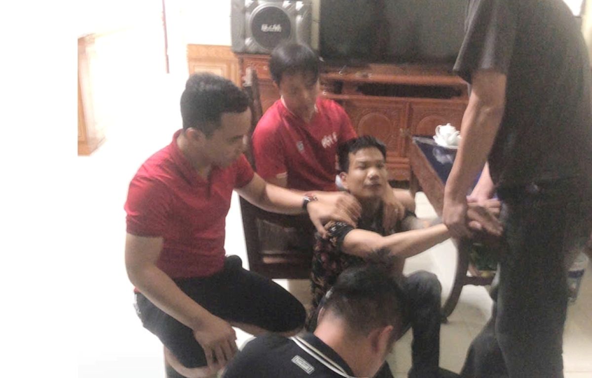 Lực lượng Công an nhanh chóng phát hiện, bắt giữ đối tượng Cù Văn An. Ảnh: Công an Thanh Hóa