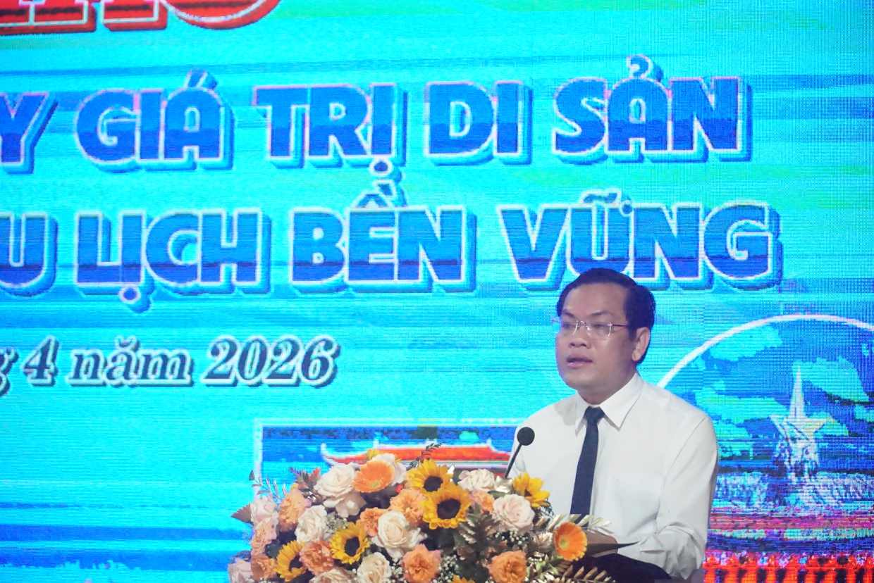 Phó Chủ tịch UBND tỉnh Cà Mau Ngô Vũ Thăng phát biểu tại hội thảo. Ảnh: Nhật Hồ.