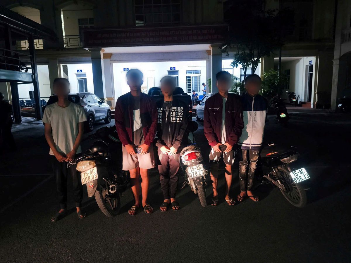 Các thanh niên, thiếu niên vi phạm trật tự an toàn giao thông. Ảnh: Công an Hải Phòng