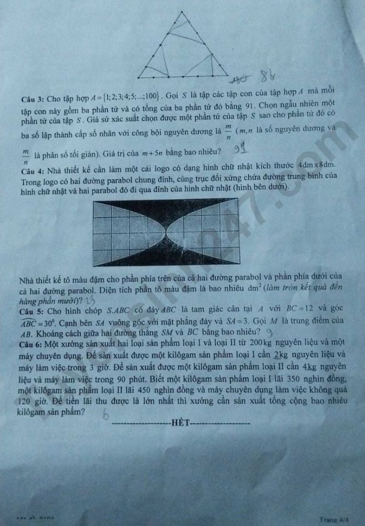 Đề thi thử tốt nghiệp THPT 2026 môn Toán - Cụm chuyên môn 11 Đắk Lắk. Ảnh: Tuyensinh247  
