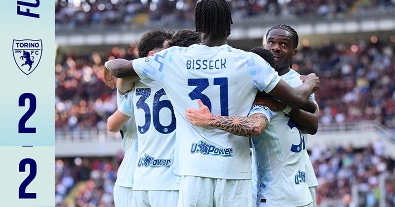 Inter Milan mất 3 điểm, Torino giữ 1 điểm trên sân nhà
