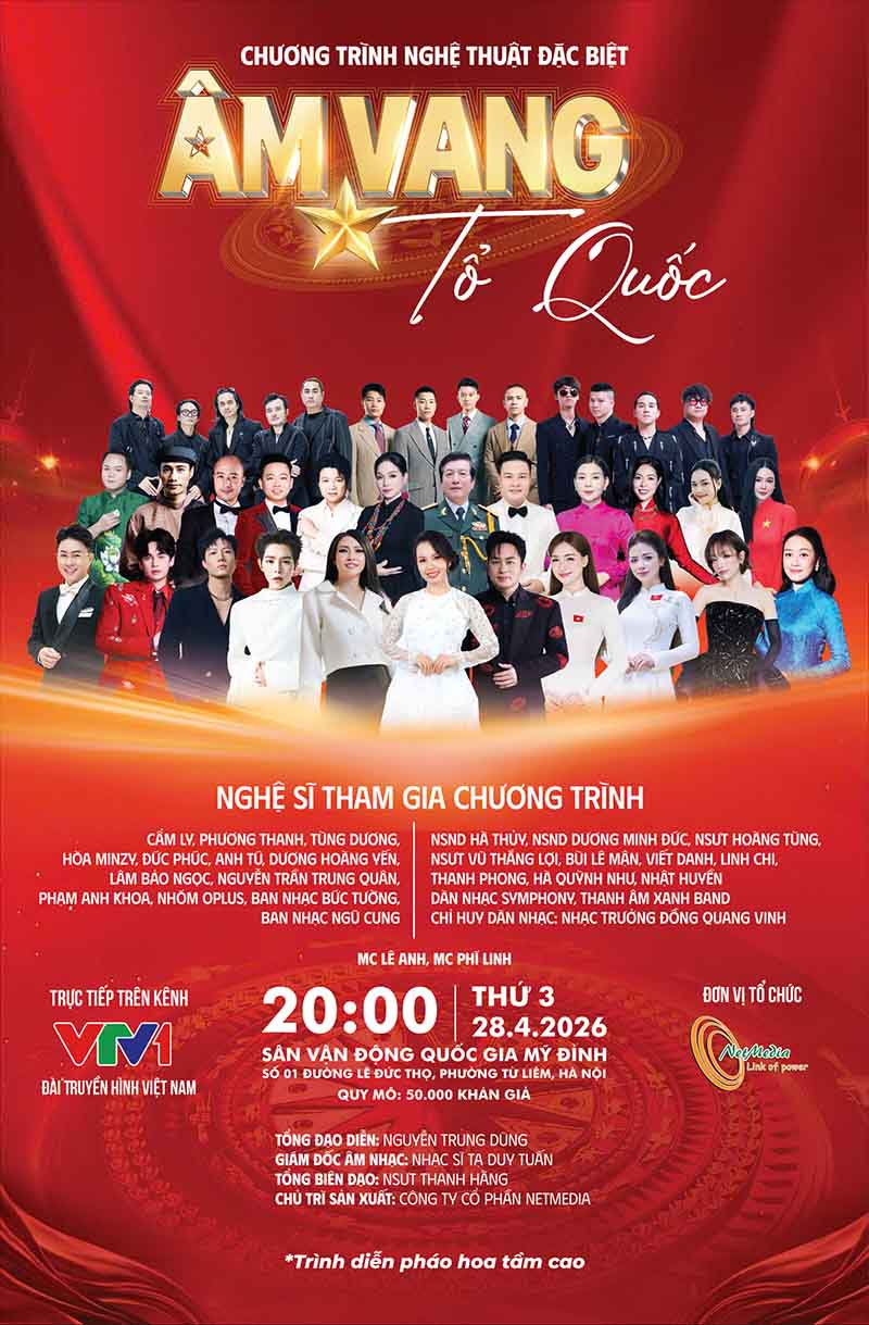 Thông tin concert “Âm vang Tổ quốc”. Ảnh: BTC