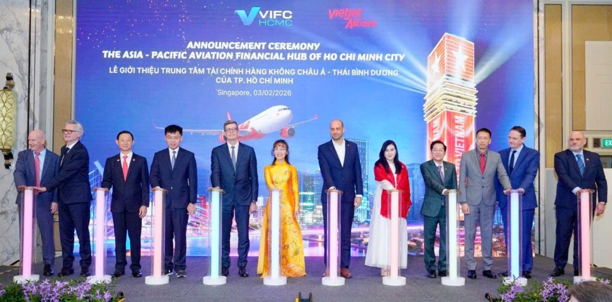 Vietjet tiên phong cùng Trung tâm Tài chính quốc tế Việt Nam tại TP.HCM sáng lập Trung tâm Tài chính Hàng không quốc tế. Ảnh: Vietjet