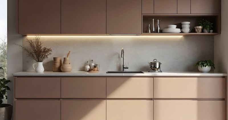 Tủ bếp màu nâu: Ý tưởng giúp không gian bếp ấm cúng, hiện đại