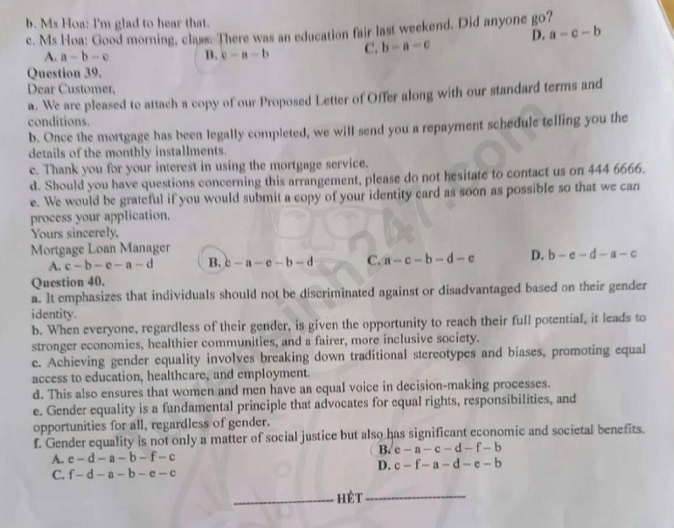 Đề khảo sát chất lượng học sinh lớp 12 (lần 1) năm học 2025 - 2026 môn tiếng Anh (Sở GDĐT Thanh Hóa). Ảnh: Tuyensinh247  