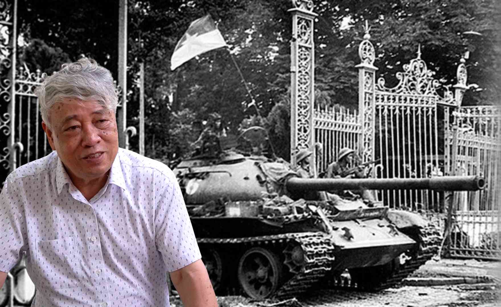 Meeting the owner of the photo of tank 846 entering Independence Palace April 30, 1975.