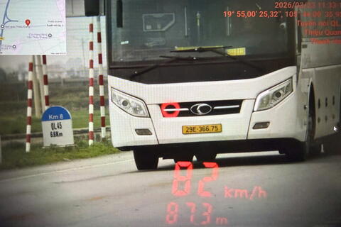 Car owner fined remotely in Thanh Hoa. Photo: Thanh Hoa Provincial Police