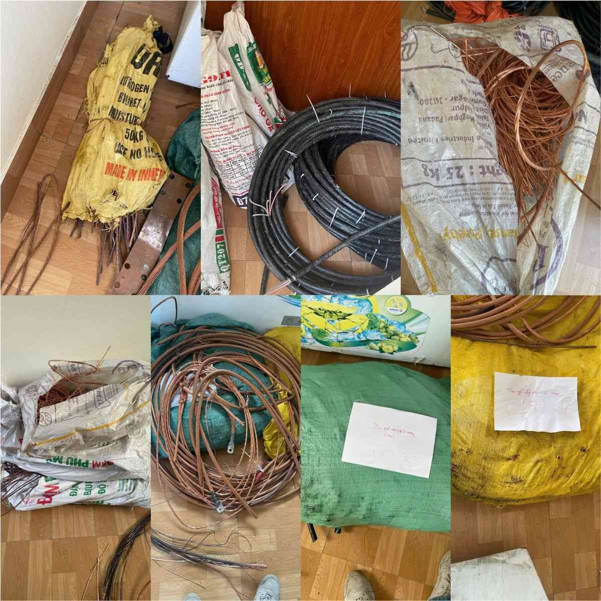 Phòng Cảnh sát hình sự Công an tỉnh Ninh Bình triệt phá, làm rõ nhóm đối tượng trộm cắp dây cáp điện trên địa bàn. Ảnh: Công an Ninh Bình