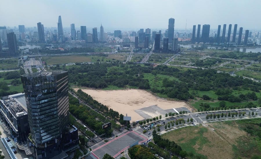 Area for building Central Square and the new Administrative Center in Thu Thiem. Photo: Anh Tu