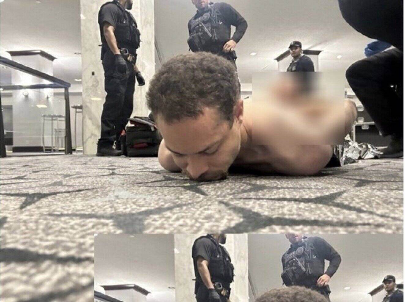 ホワイトハウスのパーティーで発砲した容疑者は制圧されました。写真:Truth Social/ Donald Trump