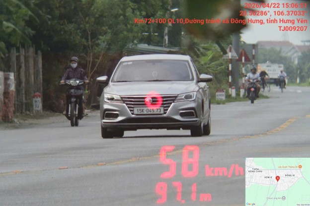 Car owner fined remotely in Hung Yen. Photo: Hung Yen Traffic Police
