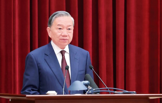 General Secretary To Lam delivers the closing speech of the 2nd Conference of the 14th Central Committee of the Party on March 25, 2026. Photo: VNA