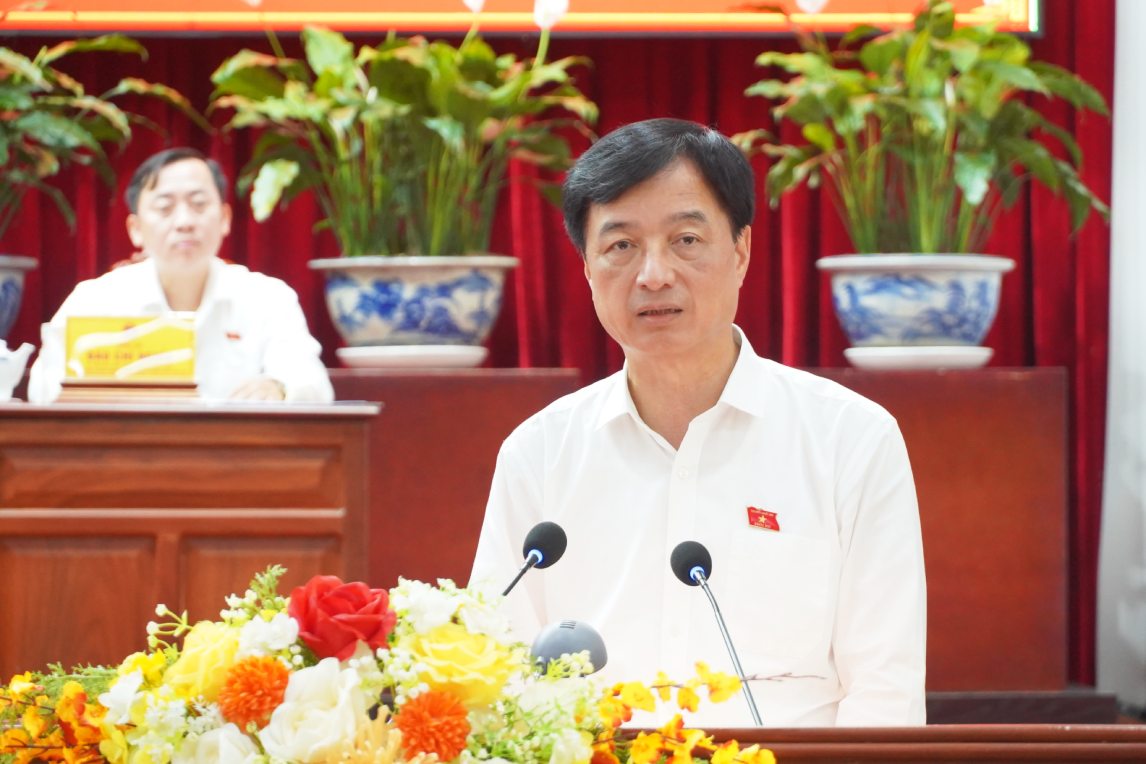 Ông Nguyễn Duy Ngọc - Ủy viên Bộ Chính trị, Bí thư Trung ương Đảng, Trưởng Ban Tổ chức Trung ương phát biểu tại hội nghị. Ảnh: Tạ Quang