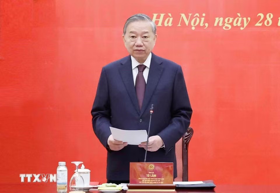 Tổng Bí thư, Chủ tịch nước Tô Lâm phát biểu chỉ đạo tại phiên họp. Ảnh: TTXVN