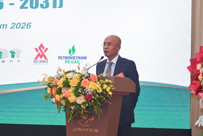 Ông Dương Mạnh Tiến - Tân Chủ tịch Liên đoàn bóng chuyền Việt Nam muốn nâng cao chất lượng các giải bóng chuyền trong nước để tăng nguồn thu. Ảnh: VFV