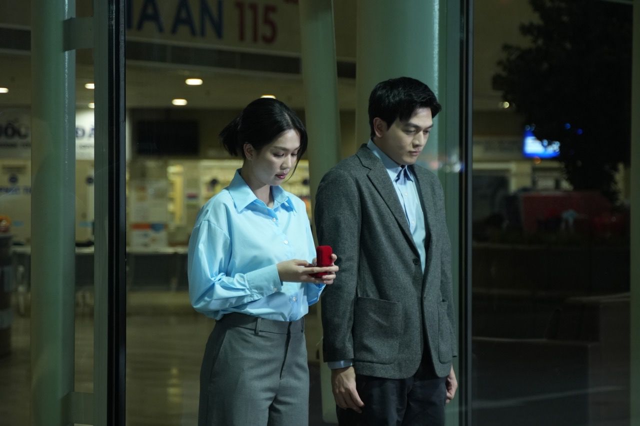 Cặp đôi nên duyên trên màn ảnh. Ảnh: Đoàn phim.