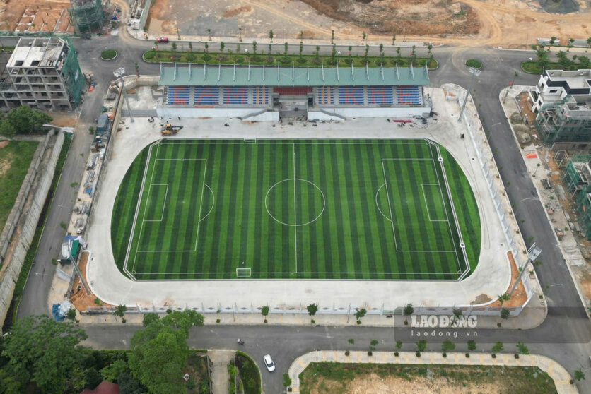 Overview of the stadium to be completed in Cam Khe commune, Phu Tho province. Photo: To Cong