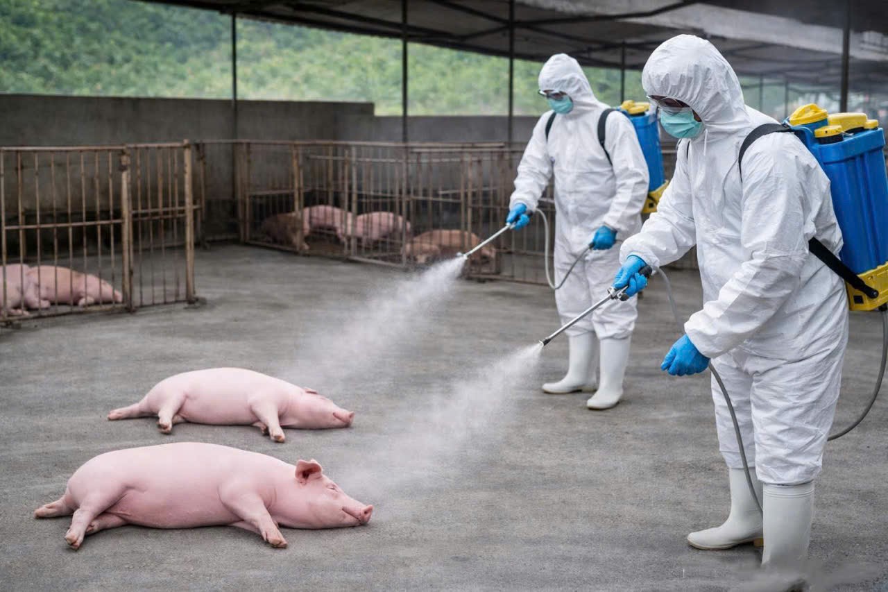 Functional forces are destroying pigs infected with African swine fever in Ninh Binh. Photo: Dieu Anh