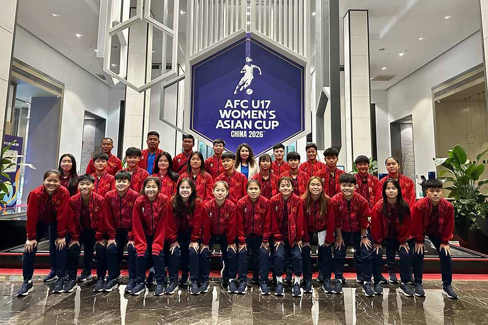 Vietnamese U17 women's players are confident before participating in the 2026 Asian finals. Photo: VFF