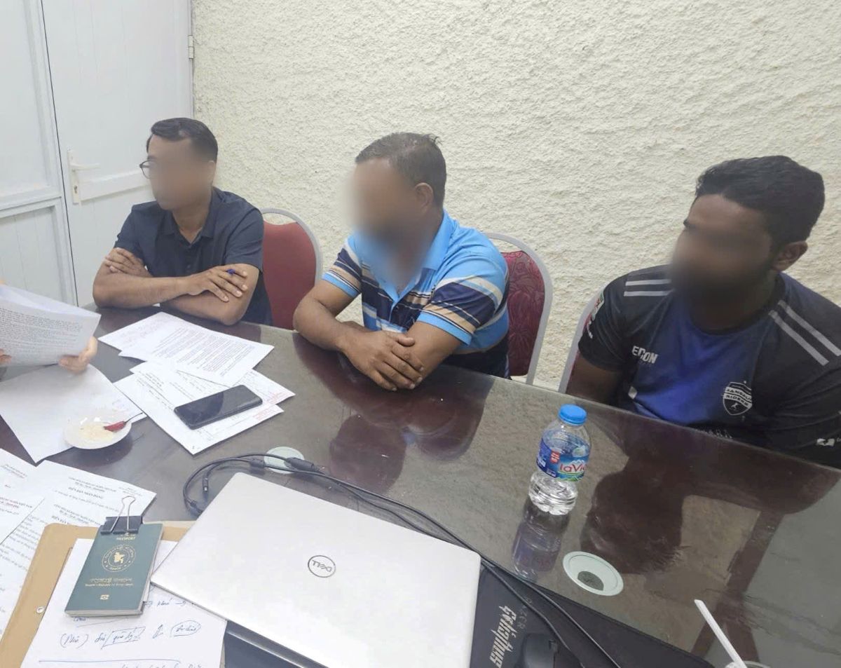 Giám đốc công ty không thực hiện khai báo với cơ quan chức năng về 2 lao động Bangladesh ở lại Việt Nam trái phép sau khi hết hạn tạm trú. Ảnh: Công an Hải Phòng
