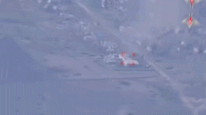 러시아 군대의 공격을 받은 우크라이나 거점. 사진: 러시아 국방부