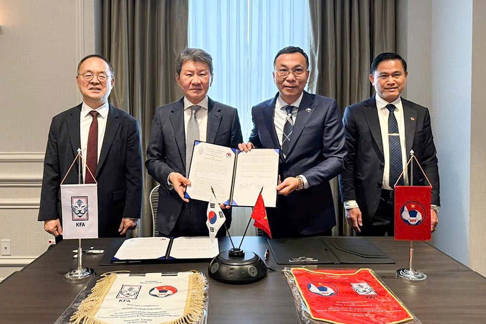 VFF and KFA sign a new phase cooperation agreement, strengthening comprehensive football development. Photo: VFF