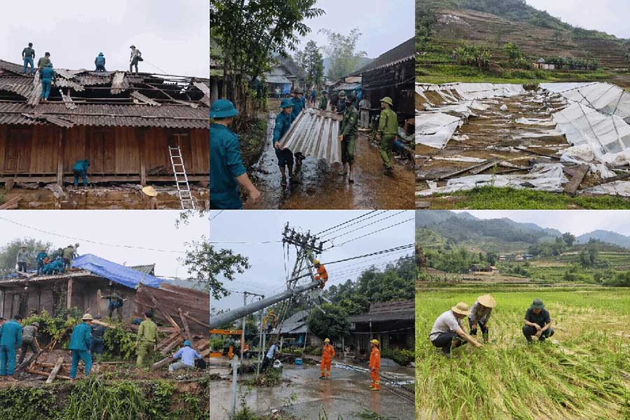 4월 22일부터 28일까지 라오까이성 지역에서 여러 차례 자연 재해가 발생하여 244채의 가옥에 영향을 미치고 약 100억 동의 피해를 입혔습니다. 사진: 라오까이 전자 정보 포털