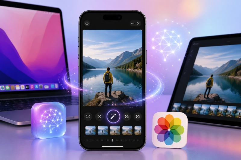 애플, iOS 27에 AI를 이용한 사진 편집 도구 추가 예정. 그래픽: 꽝민