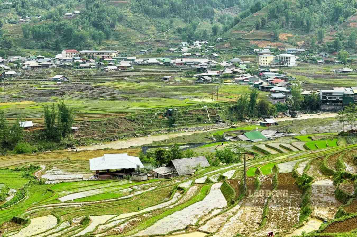 Bản Lao Chải bình yên giữa thung lũng Mường Hoa. Ảnh: Nguyễn Đạt 