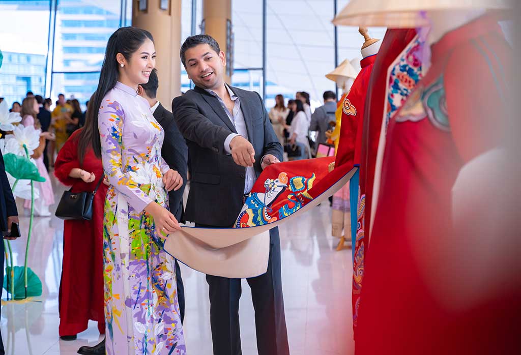 Miss Ngoc Han has been pursuing the promotion of Ao Dai and Vietnamese culture through international collections and events for many years. Photo: Character provided