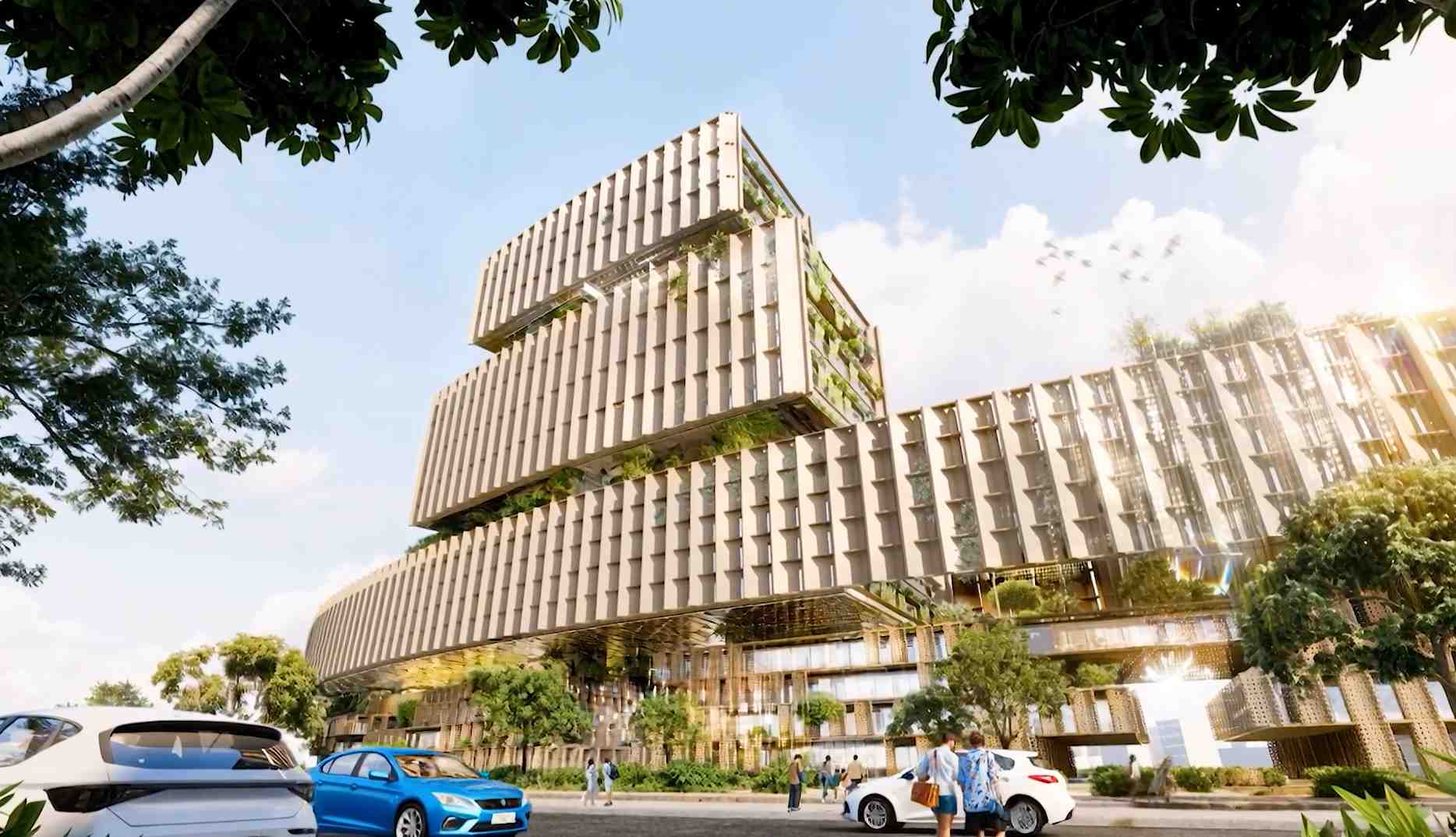 Phối cảnh tòa nhà Trung tâm hành chính.