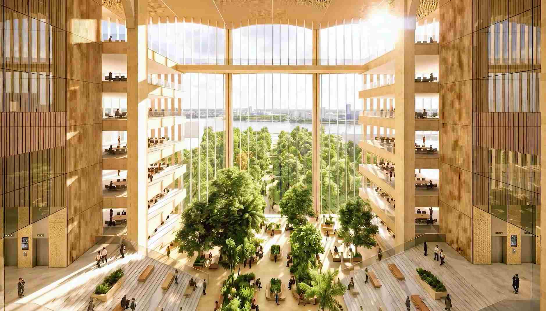 Phối cảnh bên trong Trung tâm hành chính.