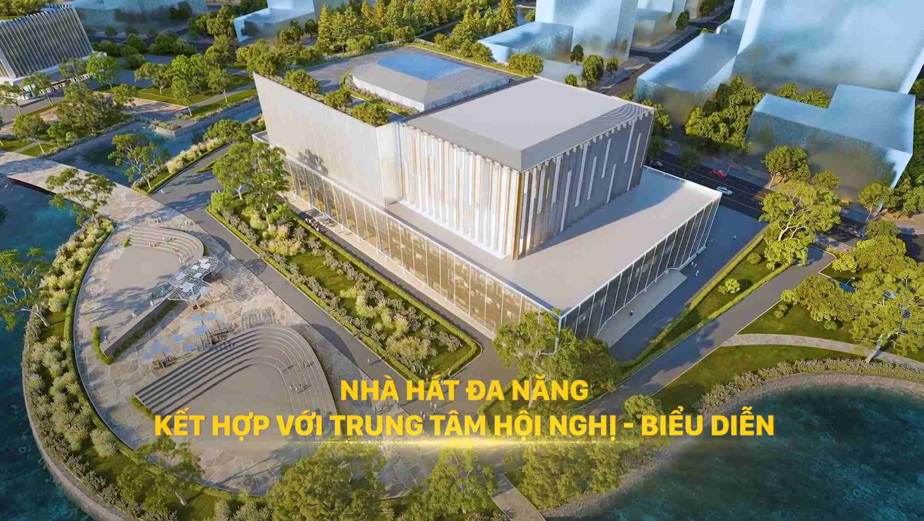 Phối cảnh Nhà hát đa năng kết hợp trung tâm hội nghị - biểu diễn.