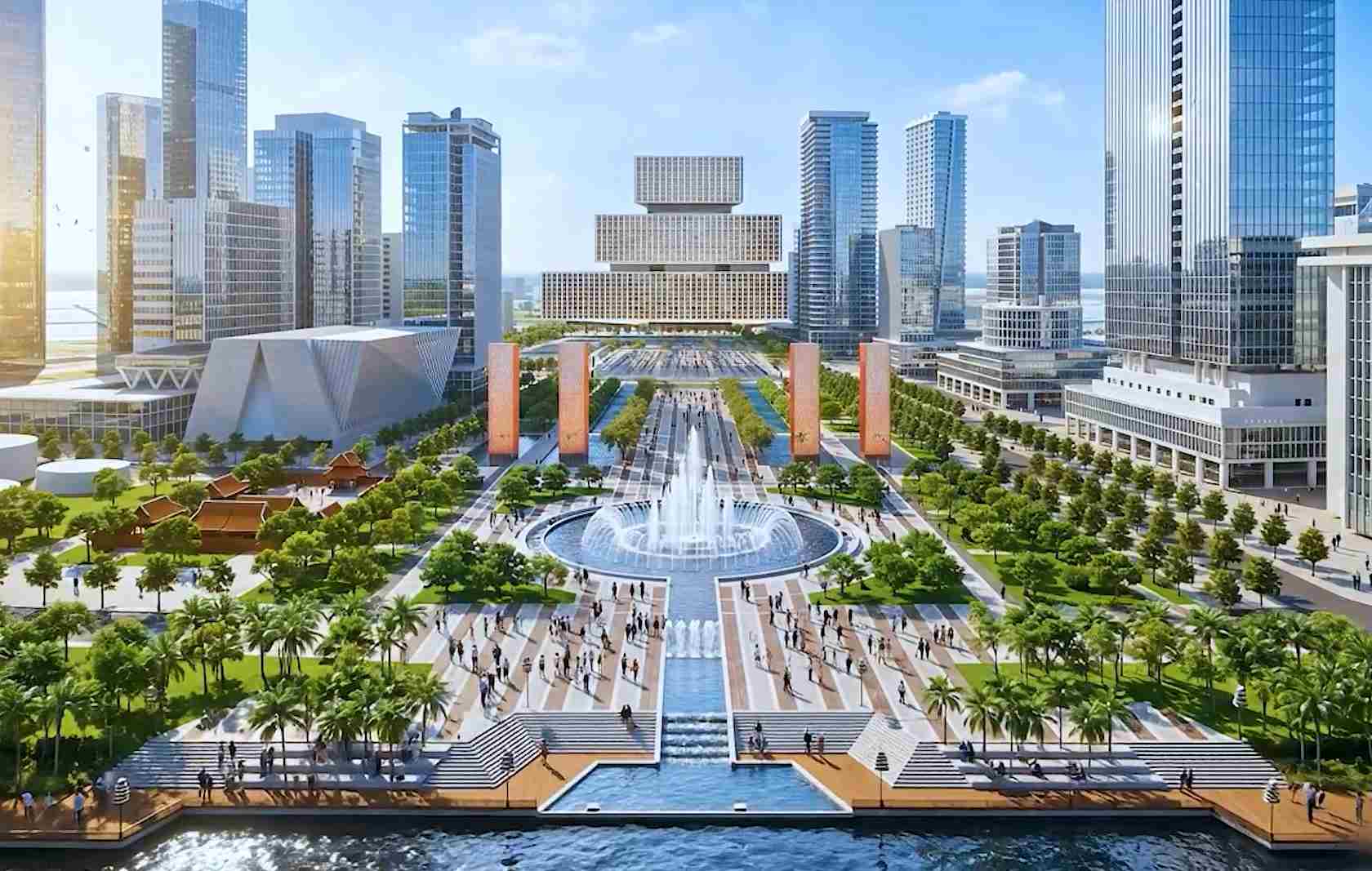 Perspective of the New Ho Chi Minh City Square and Administrative Center in Thu Thiem. Photo: Investor