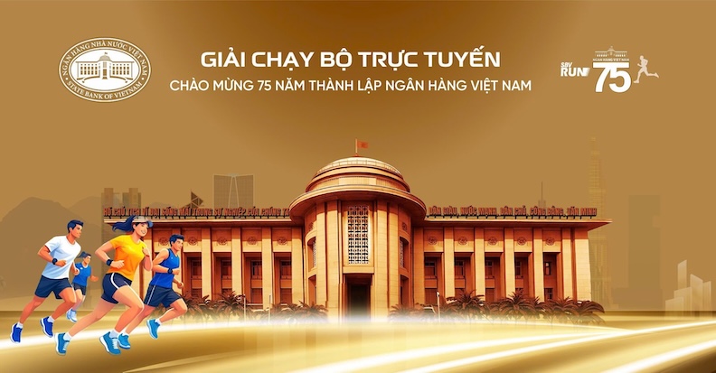 The State Bank of Vietnam organizes the online running tournament "75 years of Vietnam Bank". Photo: Organizing Committee