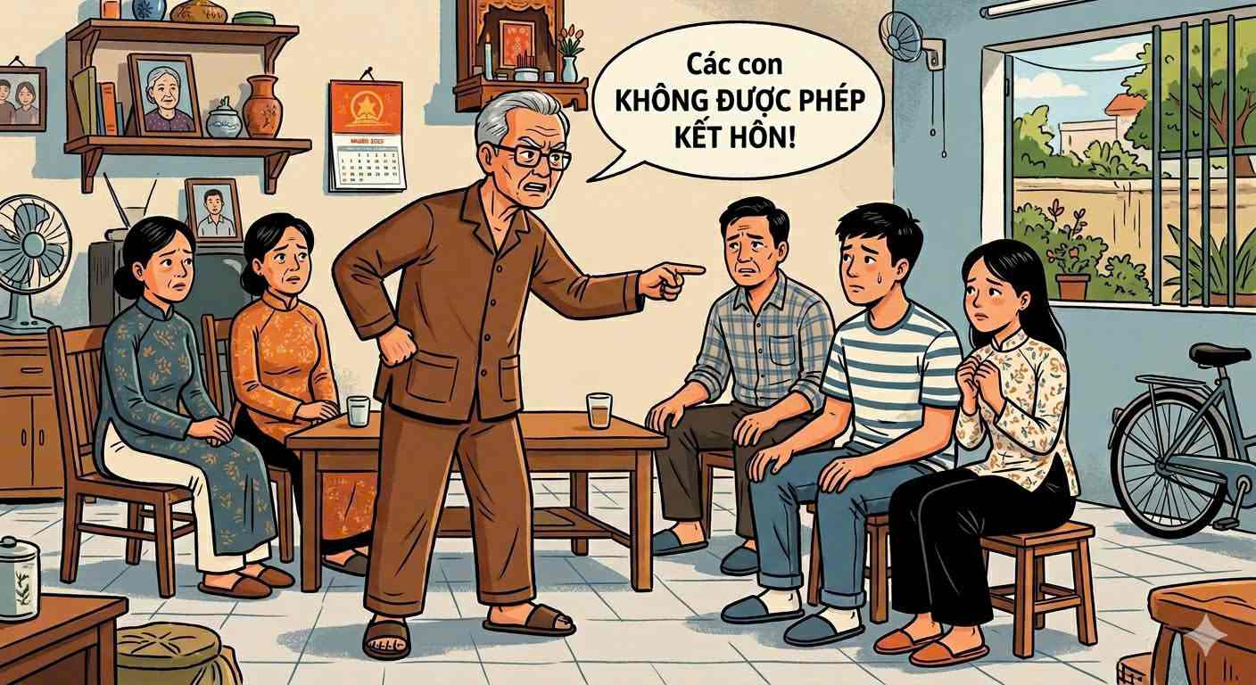 The husband was shocked to discover that his fiancée was his cousin, leading to legal issues. Photo: AI/Pham Ngoc