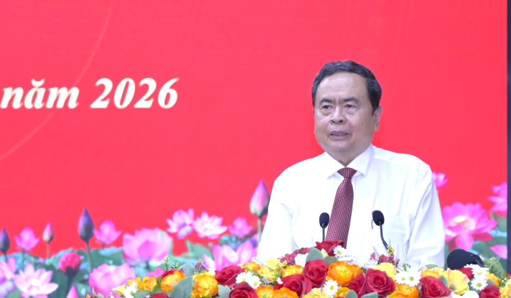 Chủ tịch Quốc hội Trần Thanh Mẫn phát biểu tại chương trình. Ảnh: Lê Vy