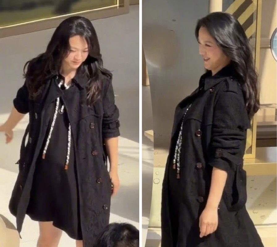 Thang Duy lộ rõ bụng bầu. Ảnh: Xinhua