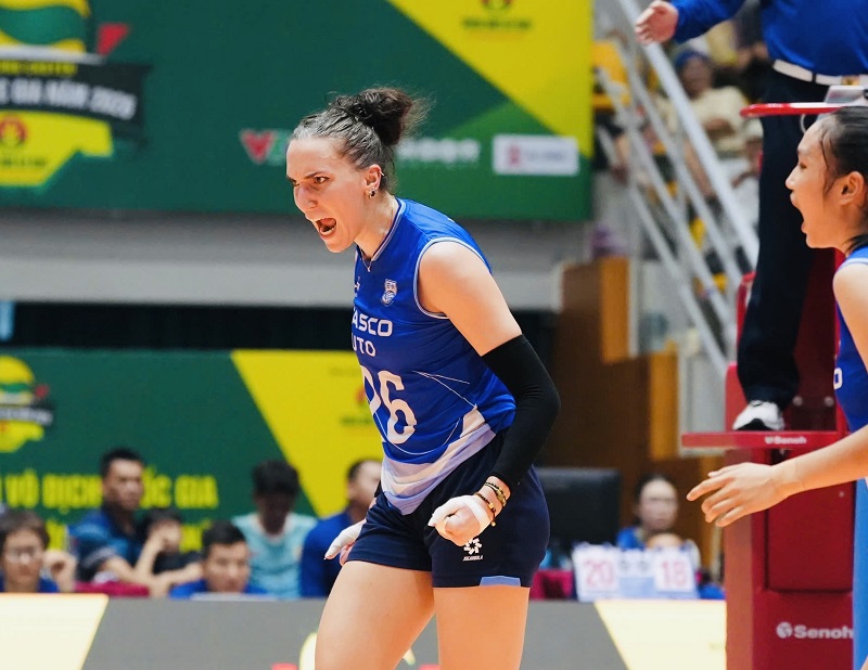 외국인 선수 이바나 반작은 2026년 전국 클럽 선수권 대회 2라운드에서 하노이 팀으로 복귀하기 어려울 것입니다. 사진: VFV