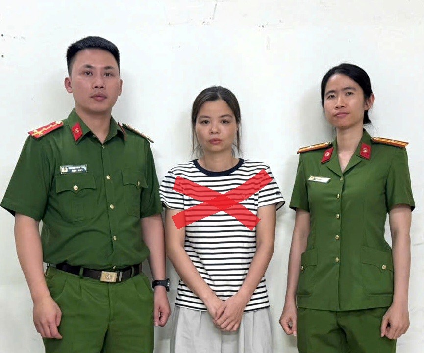 Đối tượng Vũ Thị Mai Phương bị tạm giữ hình sự. Ảnh: Công an Hải Phòng