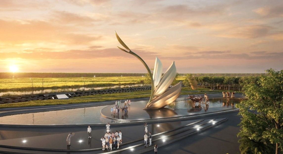 Phối ảnh dự án Biểu tượng Ba hạt lúa dự kiến xây dựng tại Cà Mau. Ảnh: Nhật Hồ.