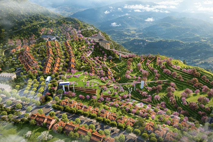 Phối cảnh Dự án Khu đô thị sinh thái Đồi chè Ô Quý Hồ. Ảnh: Đơn vị cung cấp