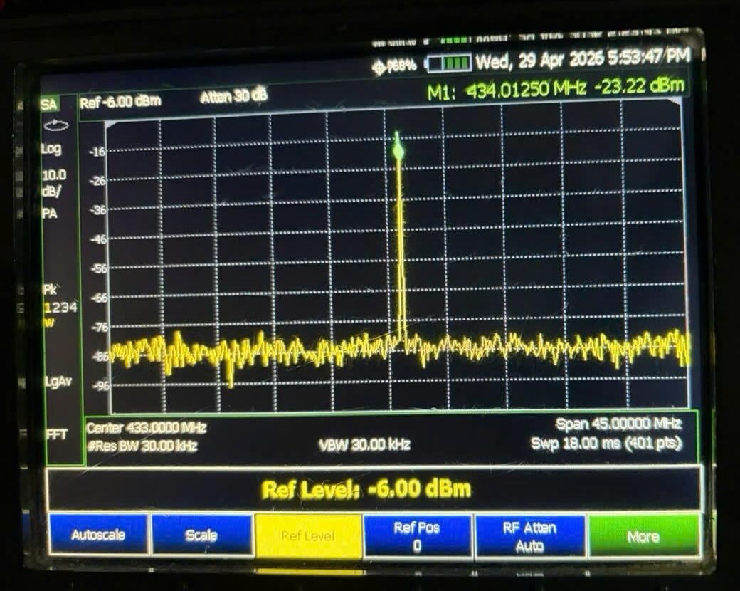 Thiết bị này gặp sự cố kỹ thuật và phát xạ trên tần số 434.0125 MHz, trùng với dải tần sử dụng của một số thiết bị khóa thông minh xe máy, từ đó gây ra hiện tượng can nhiễu. Ảnh: