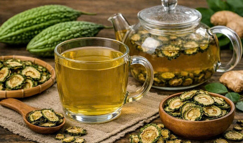 Bitter melon tea helps detoxify the liver" - Secrets to cooling the liver, cooling down, and eliminating heat. Graphics: Huong Giang