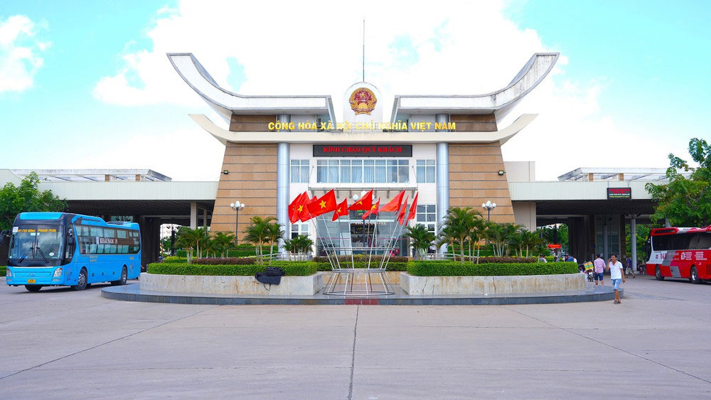 Toàn cảnh khu vực cửa khẩu quốc tế Mộc Bài - điểm kết nối kinh tế Việt Nam và Campuchia. Ảnh: Cổng TTĐT Tây Ninh