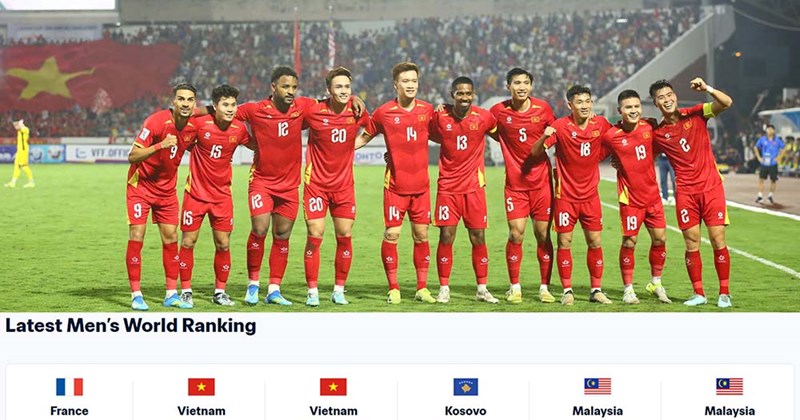 Tuyển Việt Nam lập kỷ lục trên bảng xếp hạng FIFA