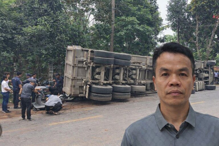 Công an tỉnh Phú Thọ khởi tố tài xế xe đầu kéo gây tai nạn khiến 2 người tử vong. Ảnh: Công an Phú Thọ
