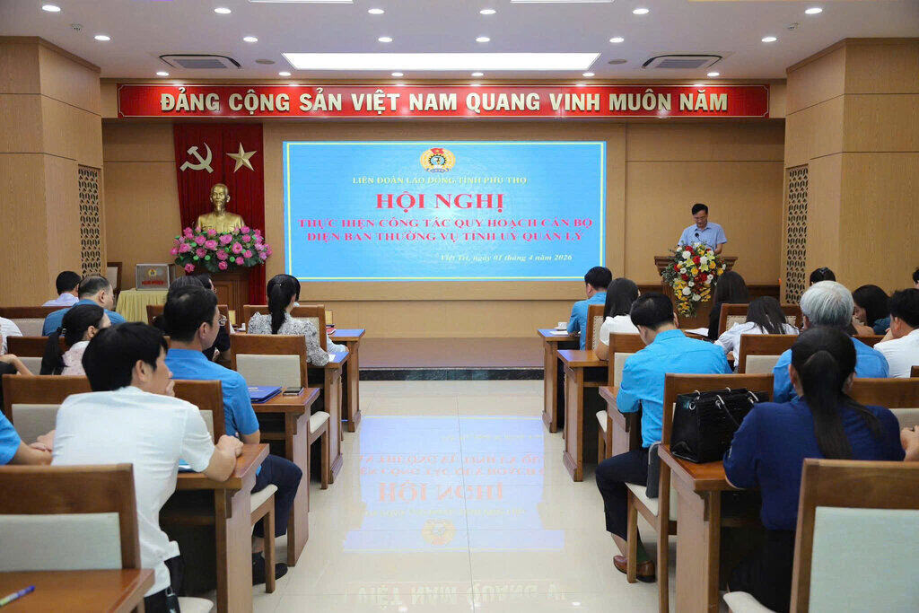 The Standing Committee of Phu Tho Provincial Labor Federation organized an expanded Executive Committee meeting to collect opinions on planning key leadership positions. Photo: Provided by unit