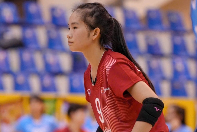 14-year-old libero Quach Hoai An of Long Son Thanh Hoa Cement. Photo: Vietnam Volleyball