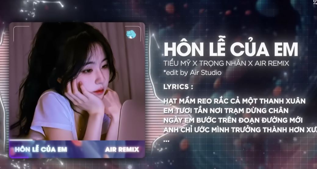 Ca khúc “Hôn lễ của em” được trình bày bởi ca sĩ AI Tiểu Mỹ. Ảnh chụp màn hình
